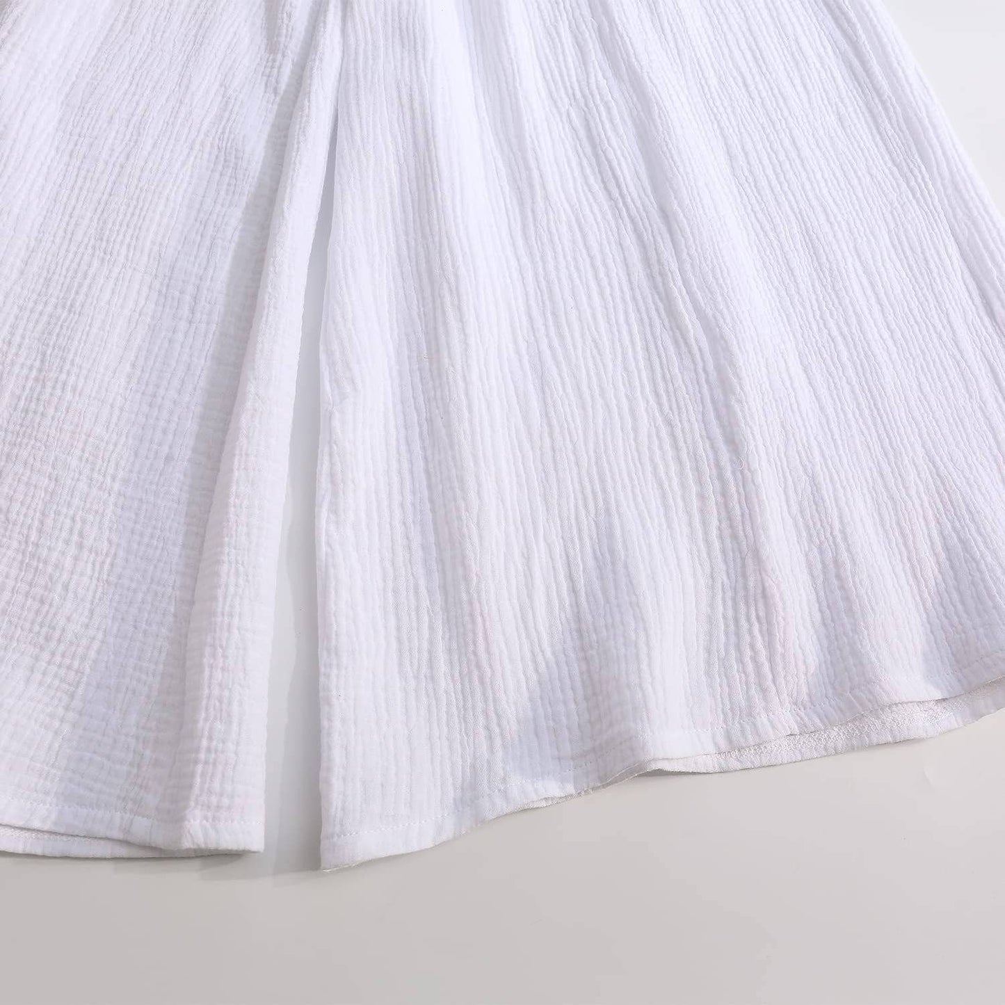 ELASTIC HIGH-WAISTED COTTON WIDE-LEG PANTS