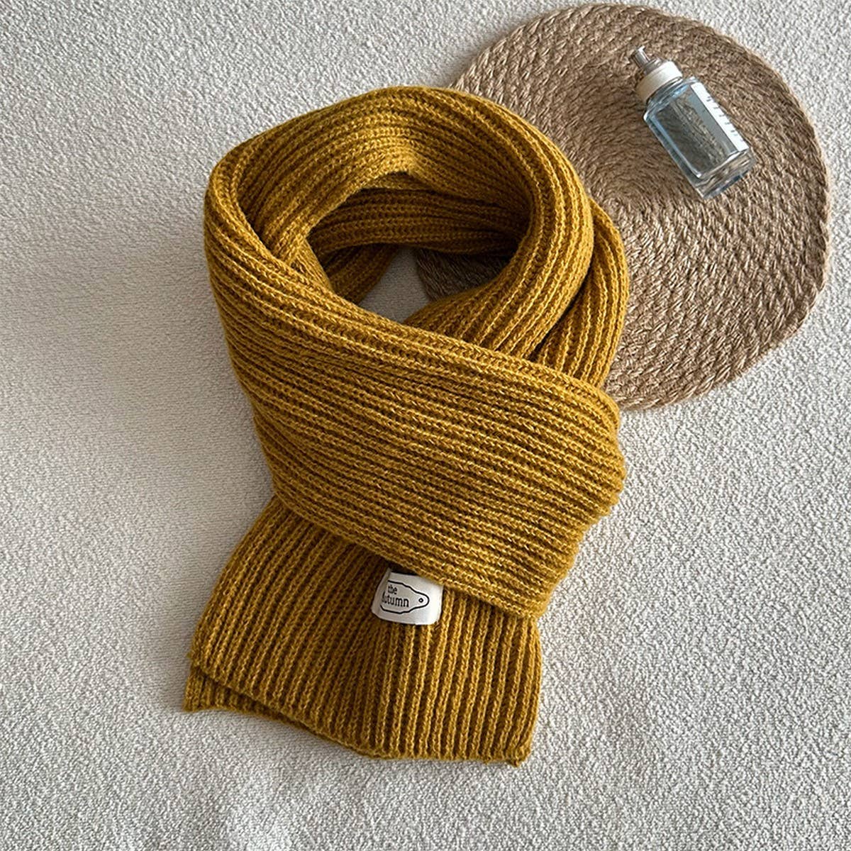 Solid Color Knit Scarf - Unisex Winter Essential_CWASC2280