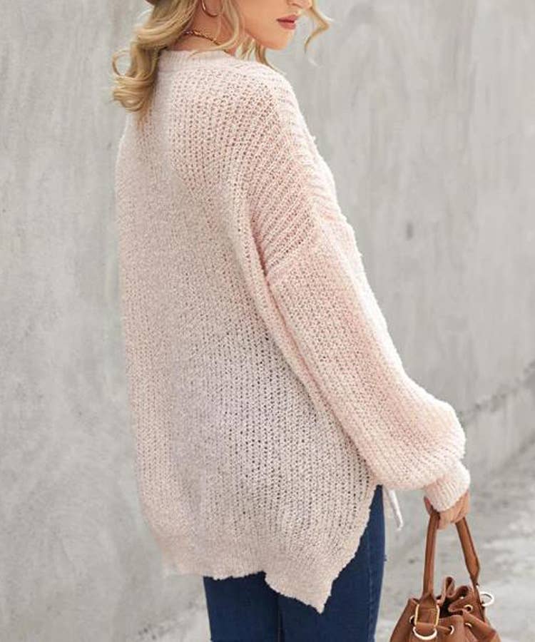 SIMPLE SOLID COLOR LOOSE COMMUTER SWEATER