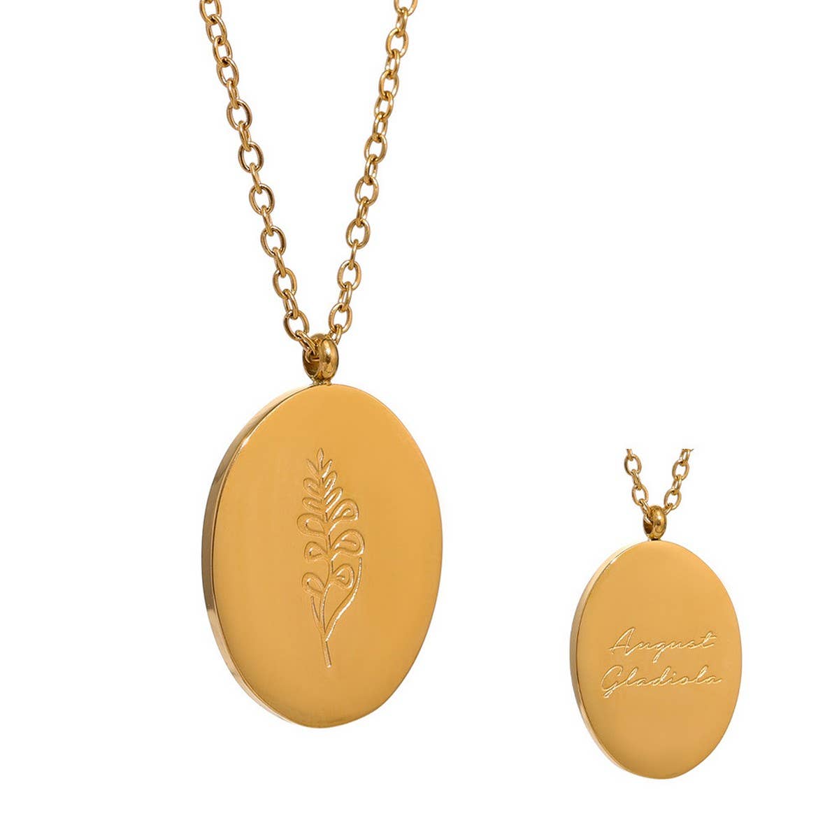 GOLD STAINLESS STEEL DECEMBER FLOWER NECKLACE