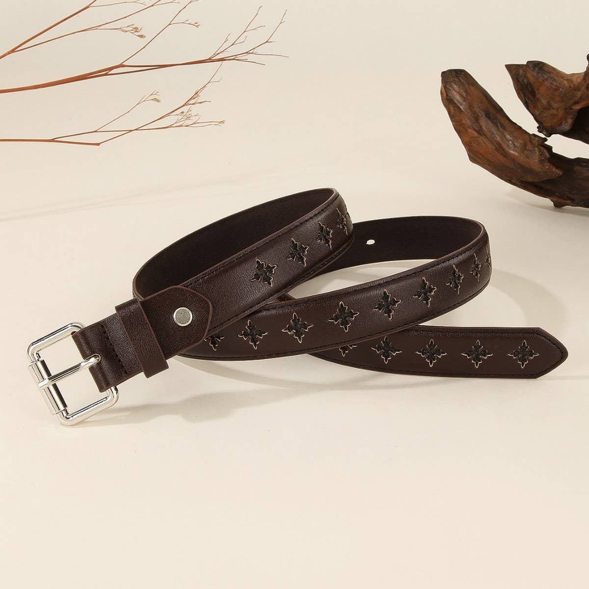 Semi Hollow Edge Belt Business Casual for Jeans_CWABE1245