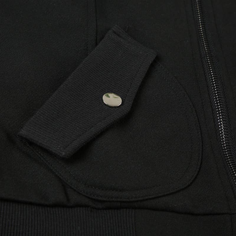 STAND-UP COLLAR DOUBLE-HEAD ZIP-UP CARDIGAN