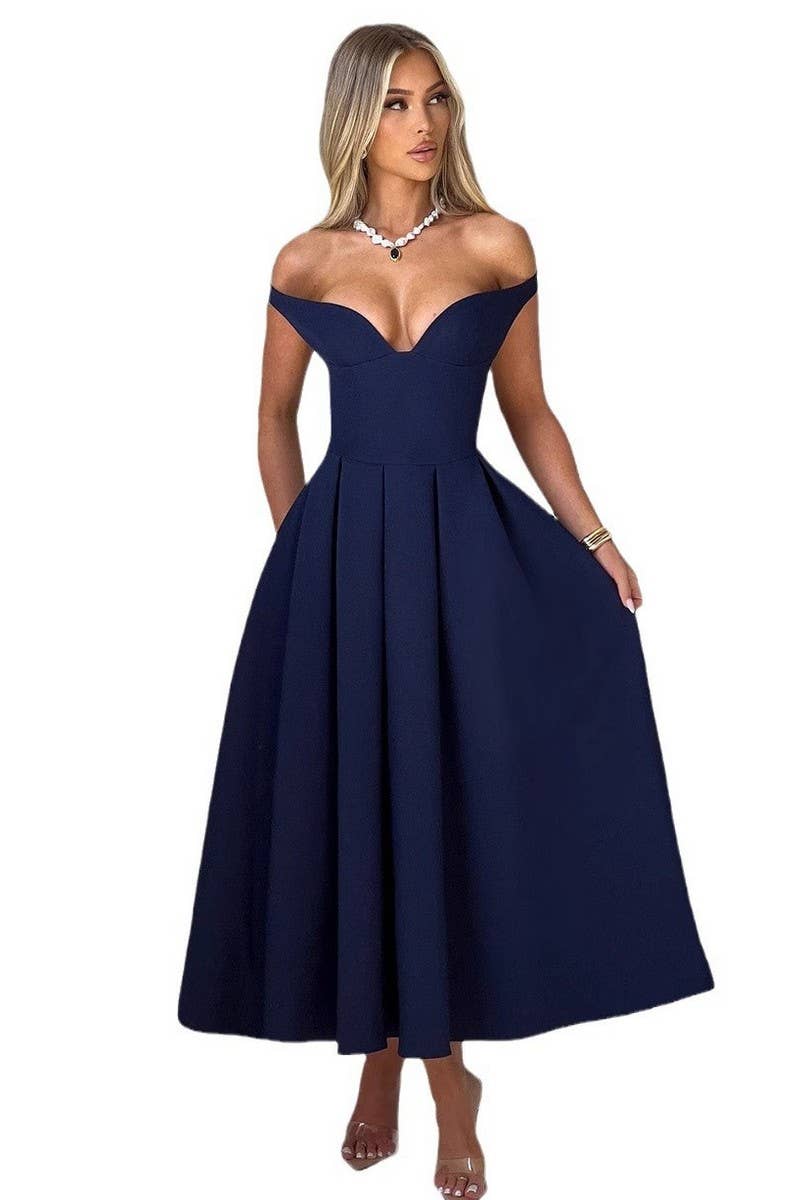 CWDMD5588_ELEGANT V NECK BACKLESS EVENING GOWN DRESS