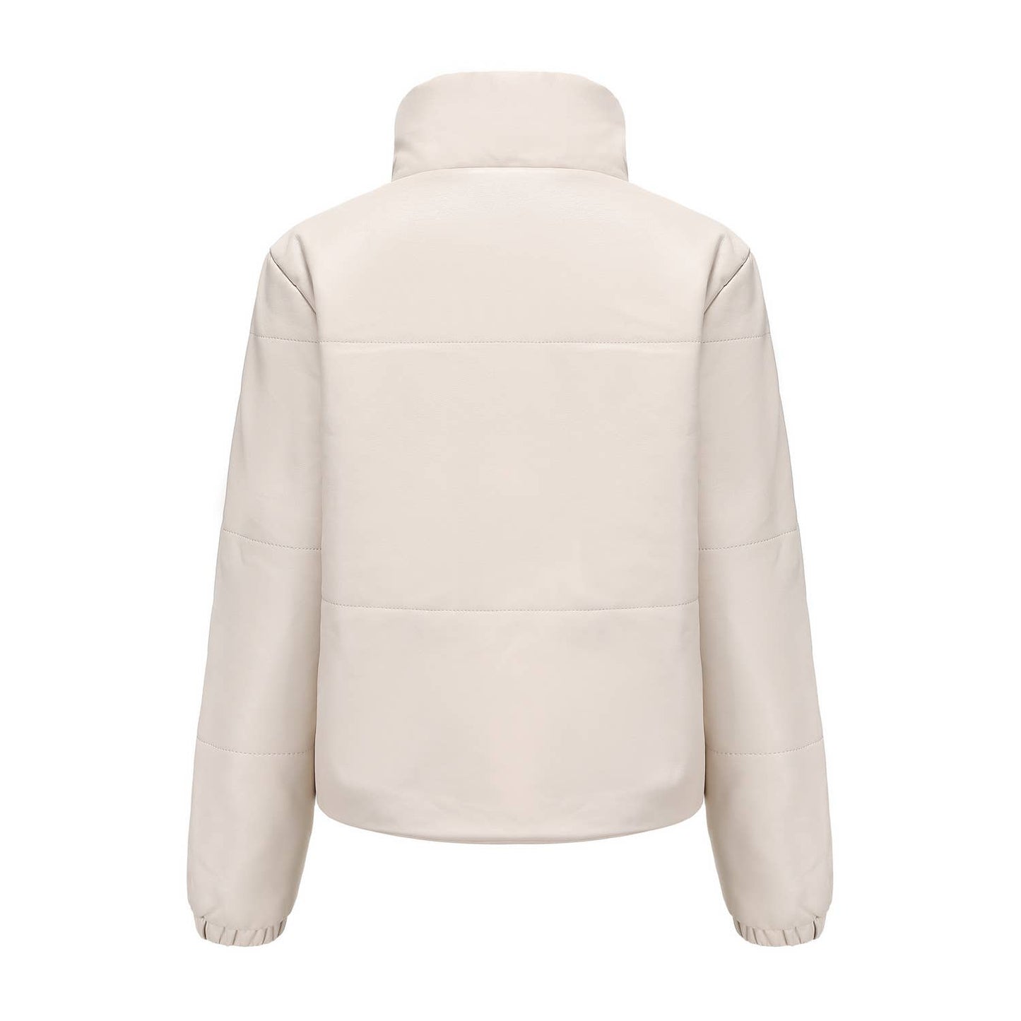 THICKENED COTTON COAT BREAD COAT PU LEATHER COAT