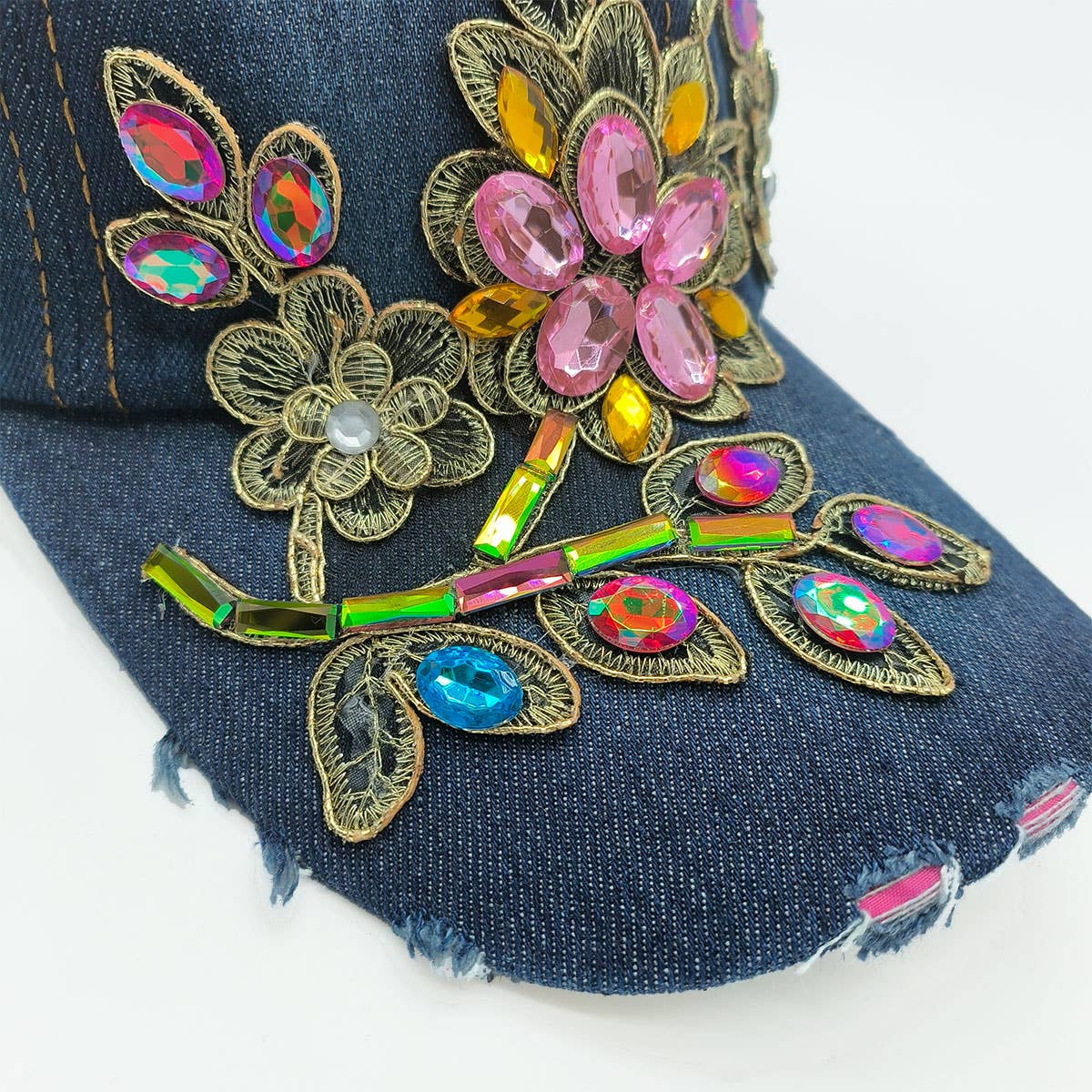 Women's Patch Baseball Cap Rhinestone Sun Hat_CWAH1000