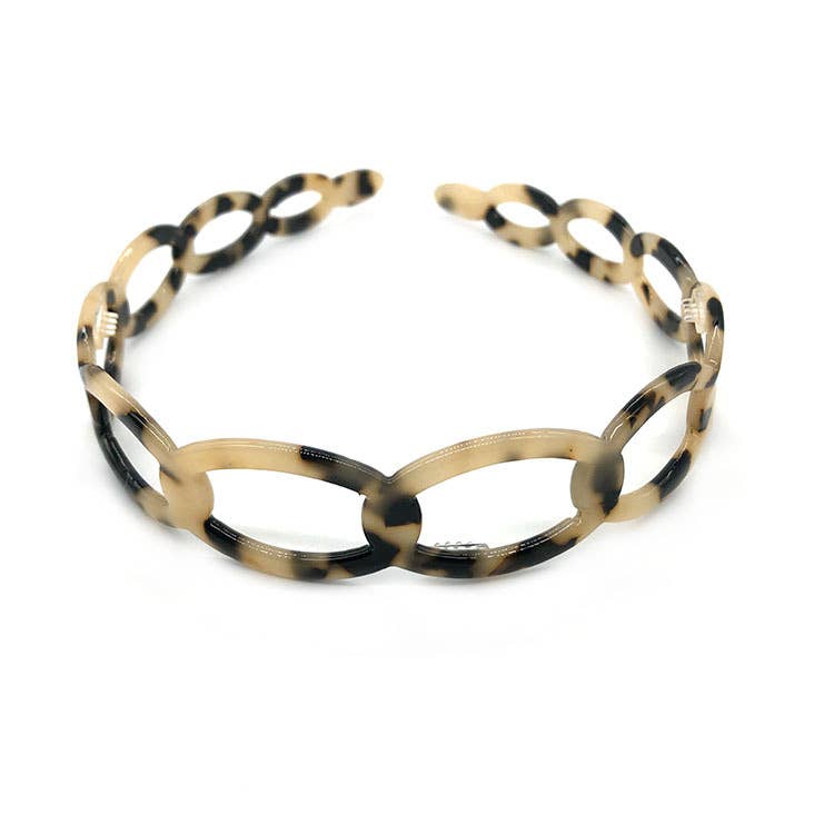 High-end acetate plate headband perforated teeth