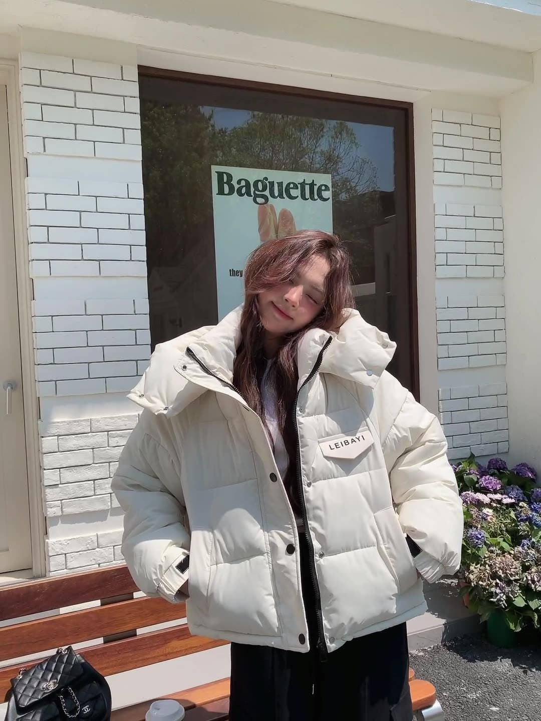 Large pocket paragraph hooded cotton jacket