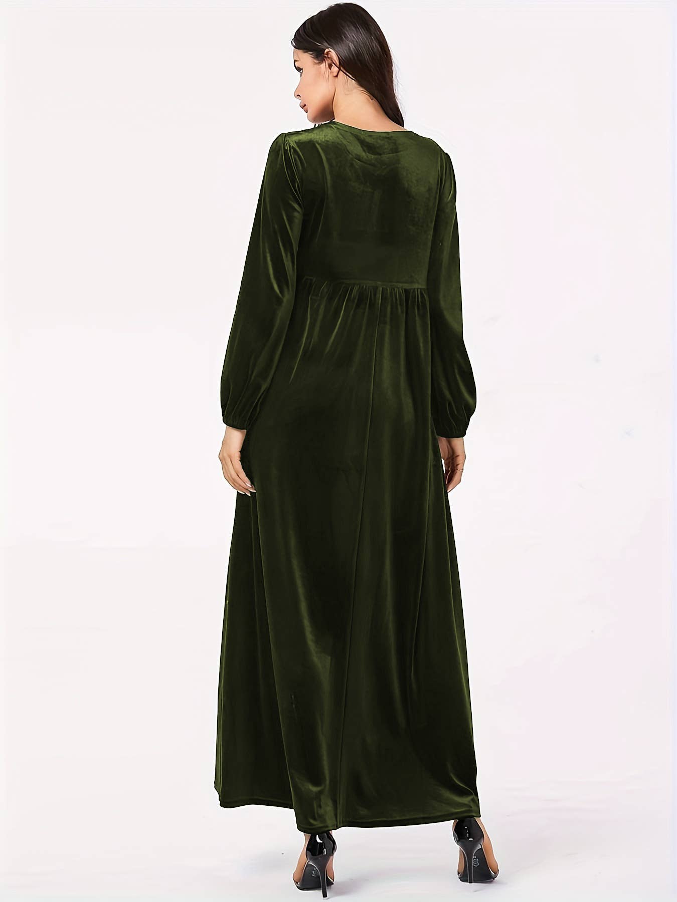 Fashionable round-neck velvet loose dress