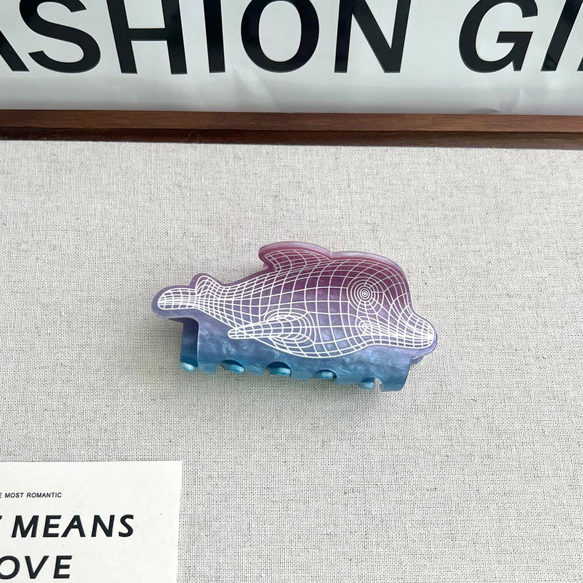 Gradient Bear & Mermaid Claw Clip ? Hand-painted