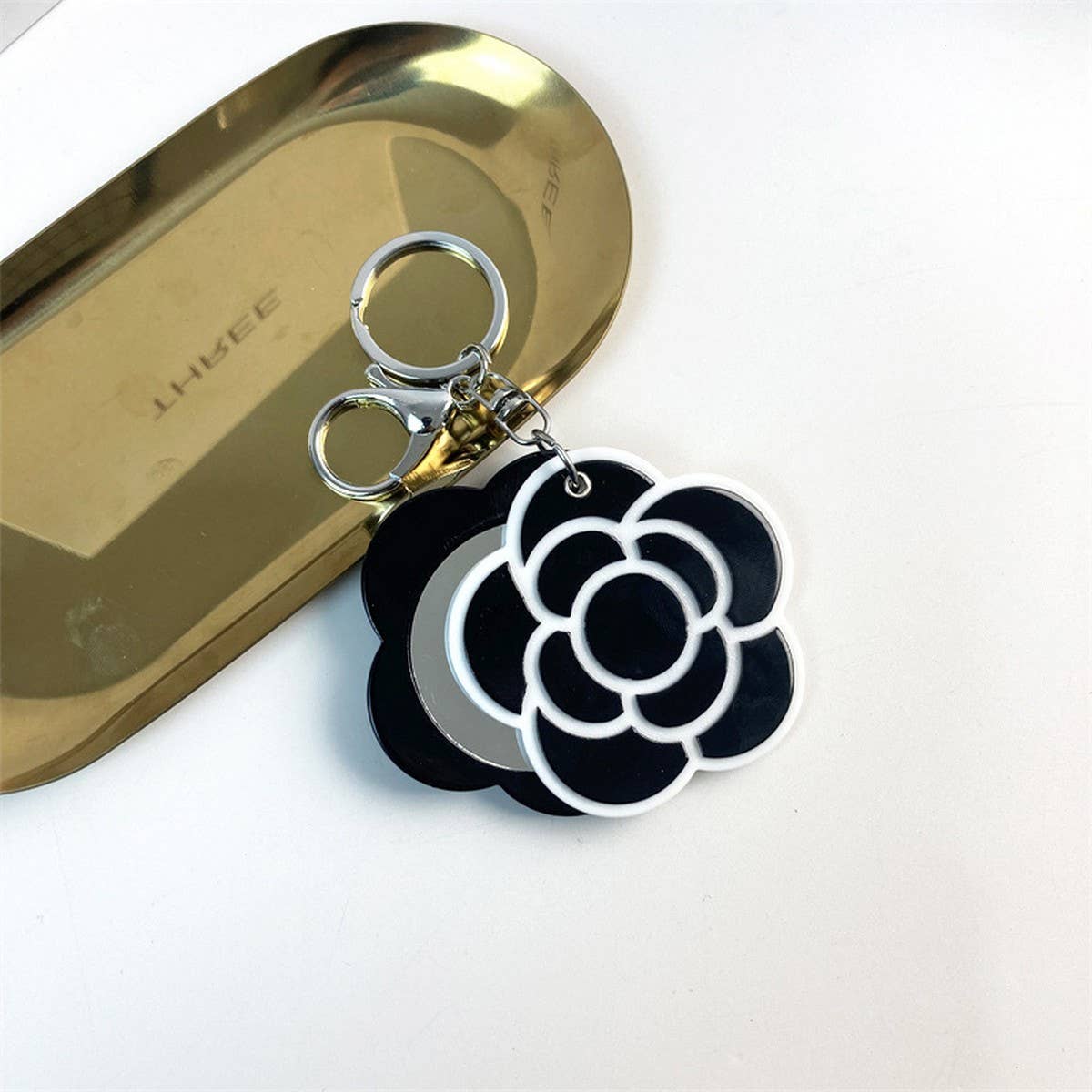 Seashell Slide Mirror Keychain Cute Acrylic Charm