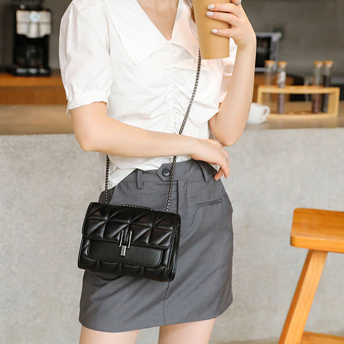SMALL FRAGRANT STYLE RHOMBUS CHAIN BAG SHOULDER BAG_CUAB0163