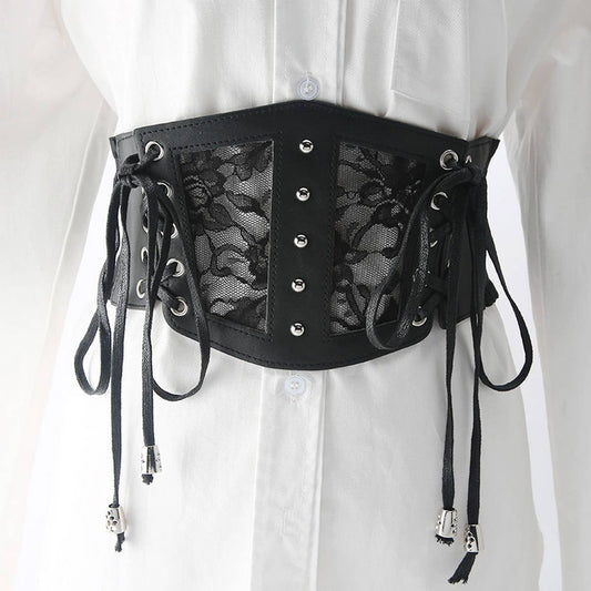 WOMEN LACE ELASTIC WAIST BELT_CWABE0267