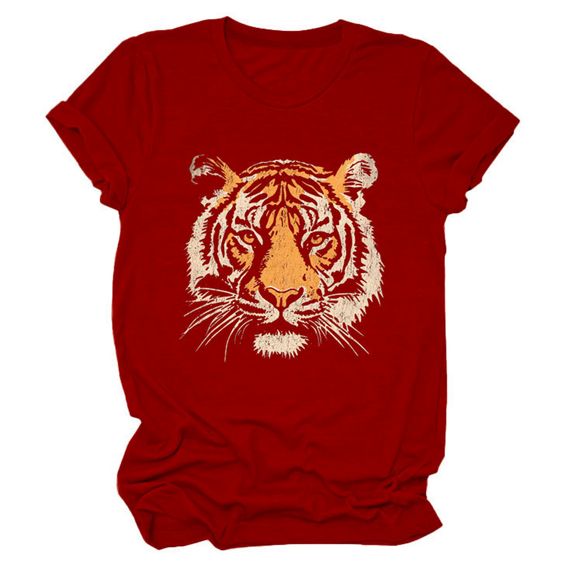 Women??¢s Summer Tee with Stylish Tiger Print_CWTTSL0494
