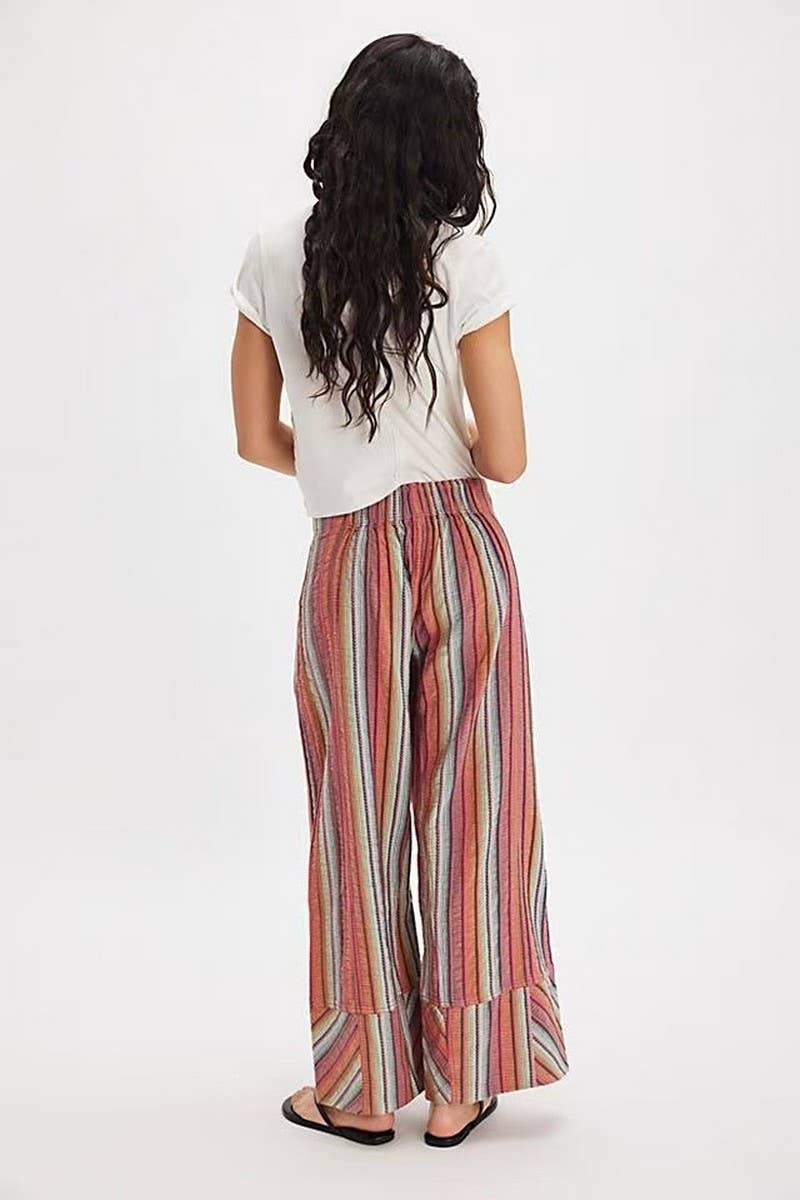 CWBLP2156_LOOSE FIT HIGH WAIST STRIPED WIDE LEG PANTS