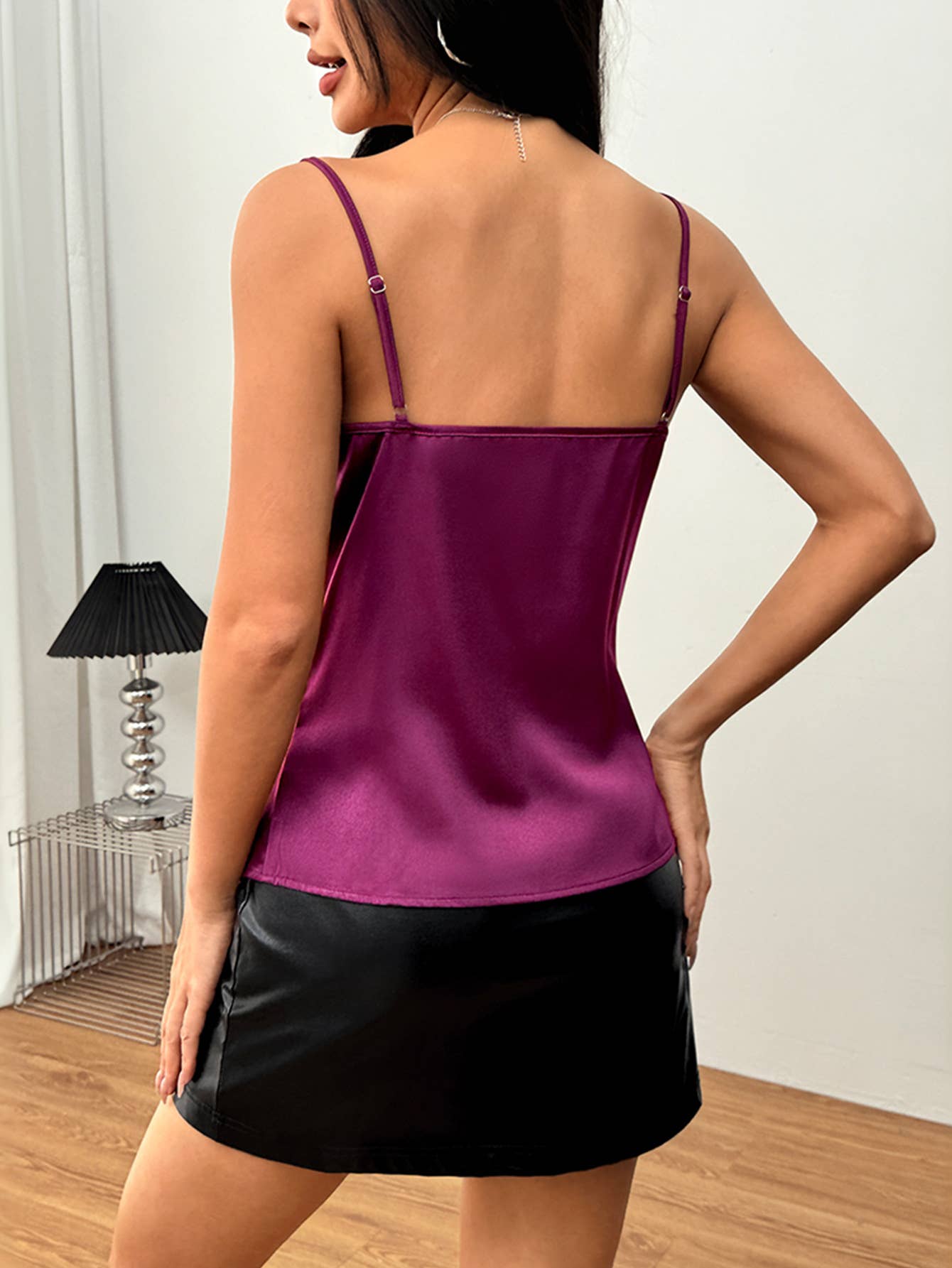 Women¡¯s Sexy Satin Cami Top with Loose Fit