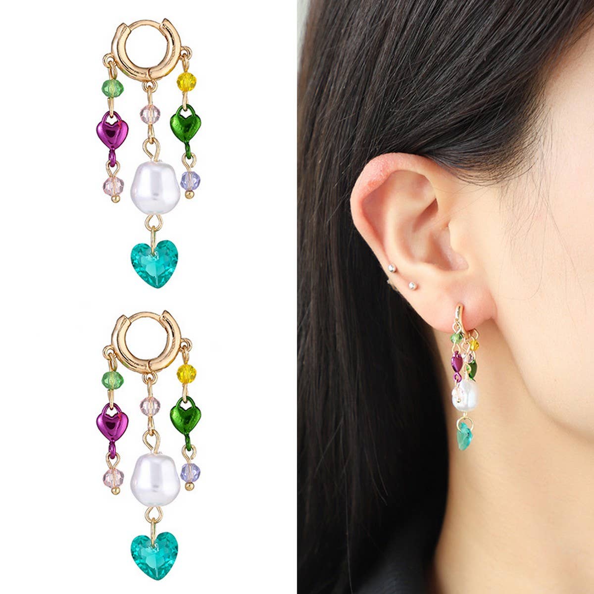 FASHIONABLE TASSEL EARRINGS AND STACKING BRACELETS