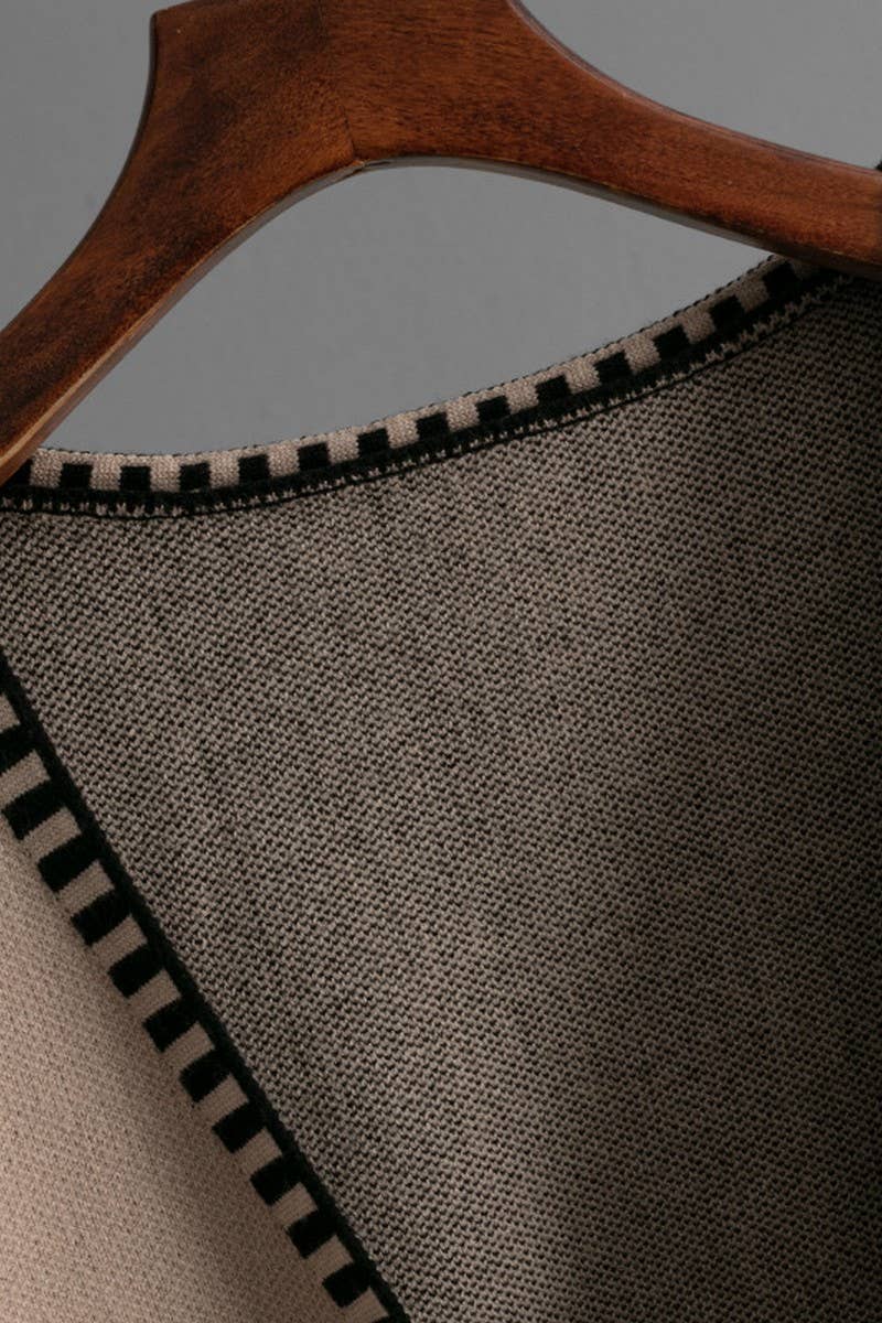 CWOCAL00666_TIE WAIST LONG SLEEVE CASUAL KNIT CARDIGAN