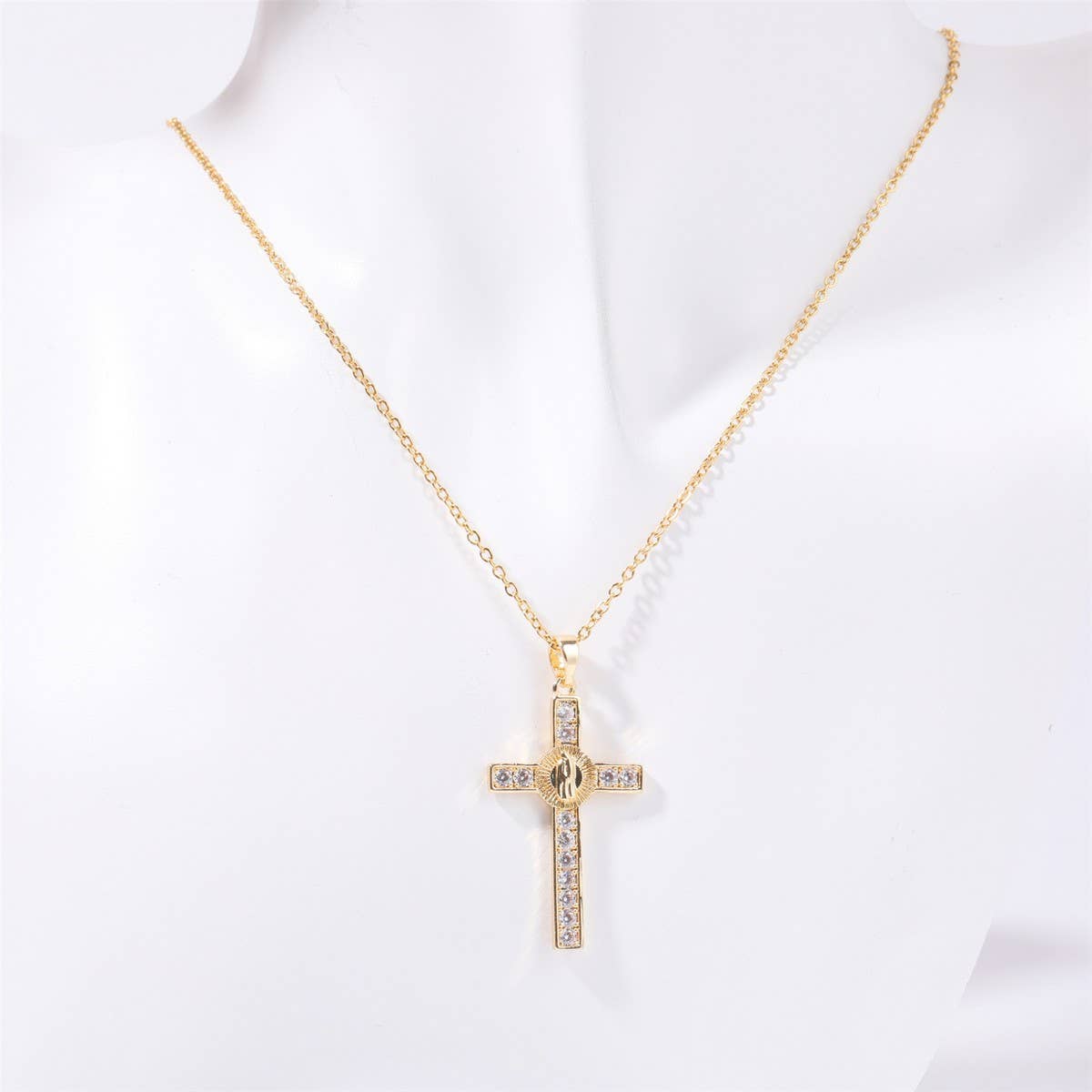 NEW CREATIVE MINIMALIST CROSS ROSE NECKLACE