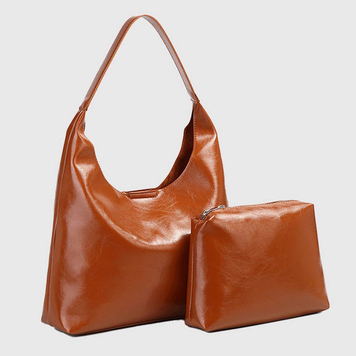 Unique Soft Leather Vintage Large Underarm Tote_CWAB5118