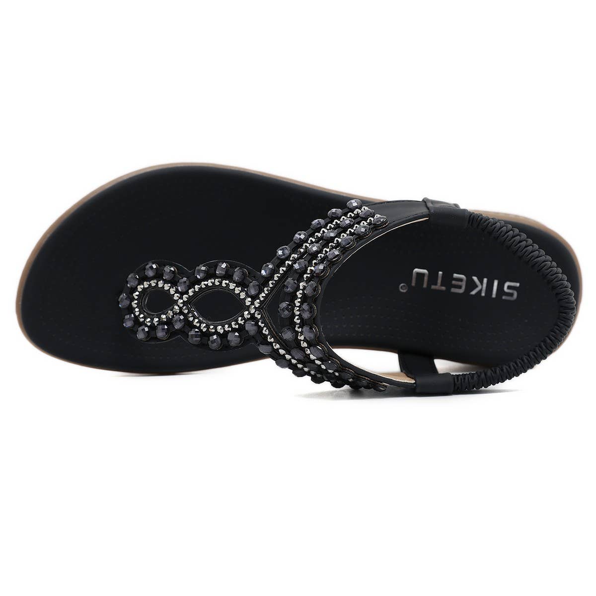 CRYSTAL BEADED DECORATIVE PINCH TOE SANDALS