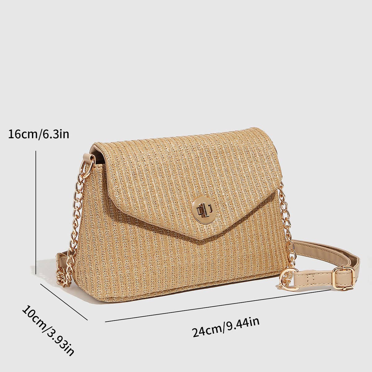 Vacation Woven Chain Lock Mini Shoulder Bag_CWAB5699