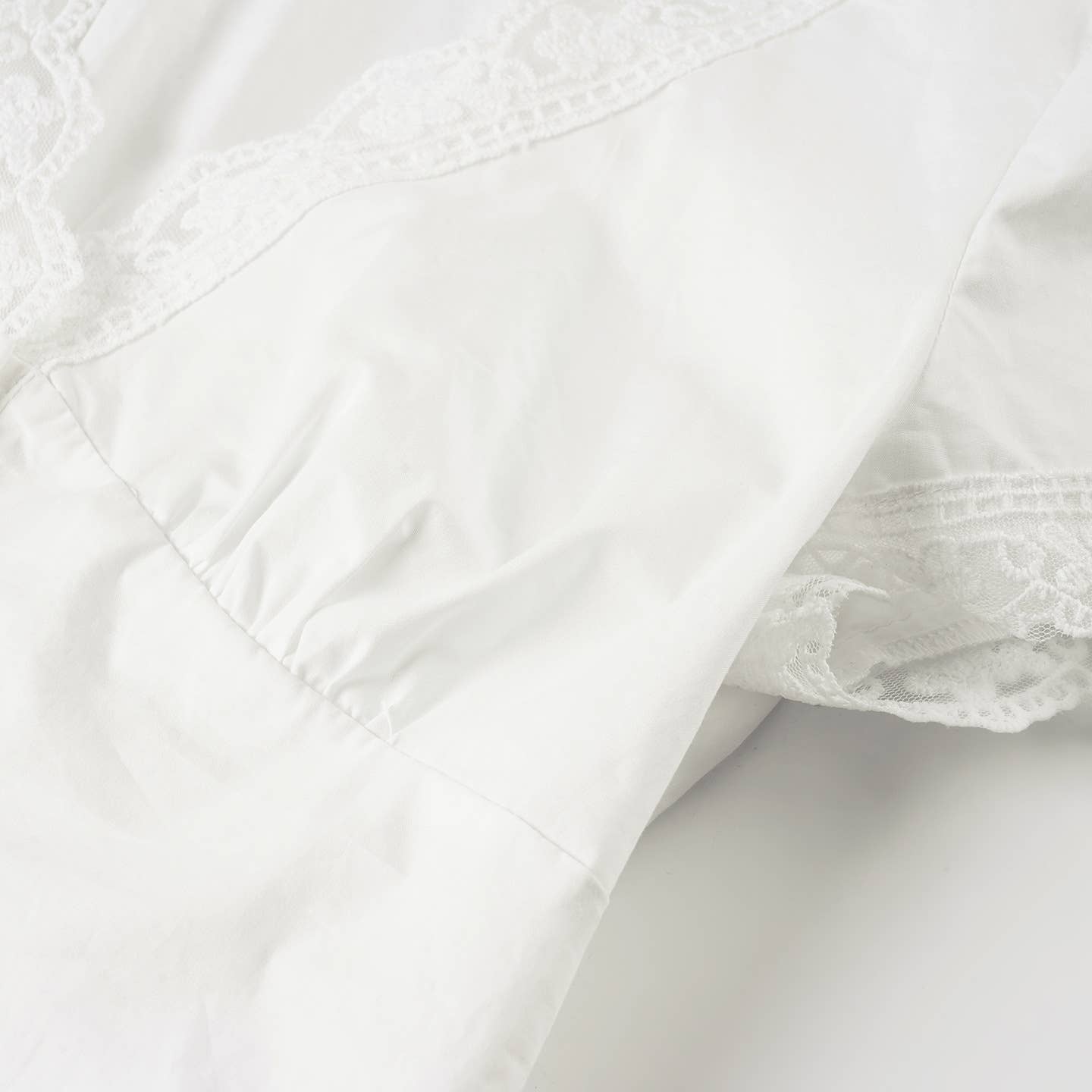 Lace patchwork breasted short-sleeved T-shirt