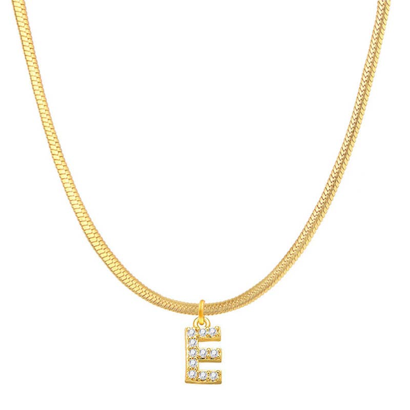 Titanium steel snake bone lock zircon pendant