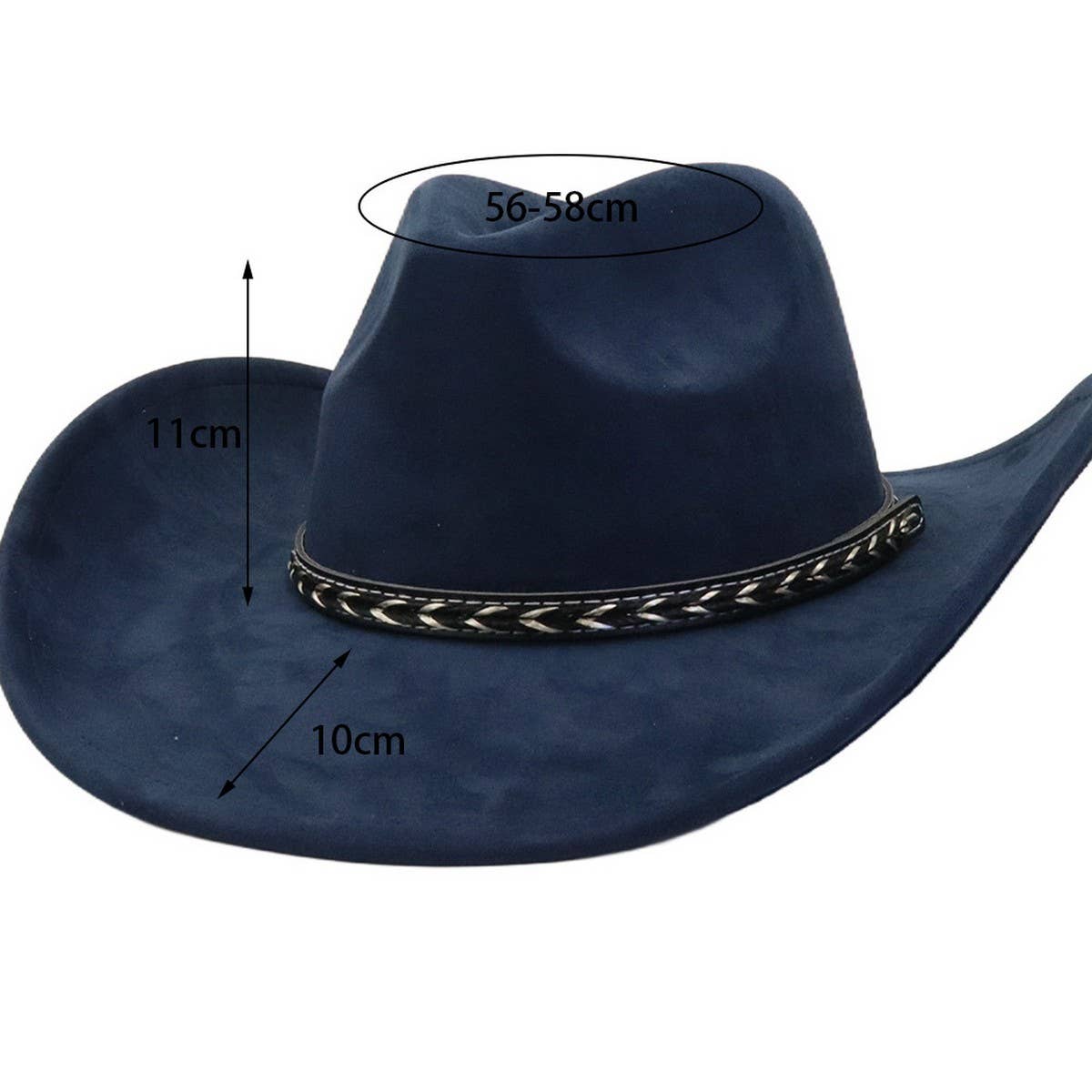 Unisex Western Suede Cowboy FedoraHat Ethnic Style_CWAH04398