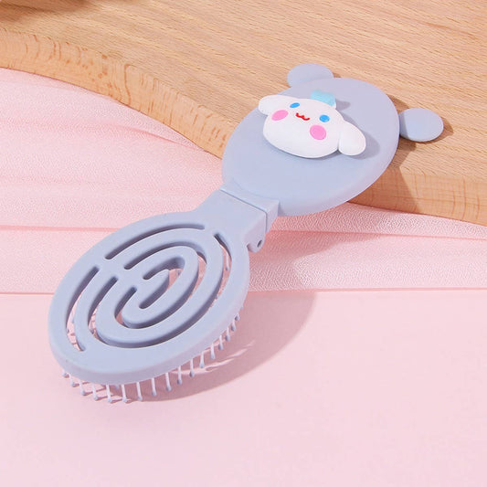 CWAHA3176_CARTOON CUTE MASSAGE FOLDING MIRROR COMB