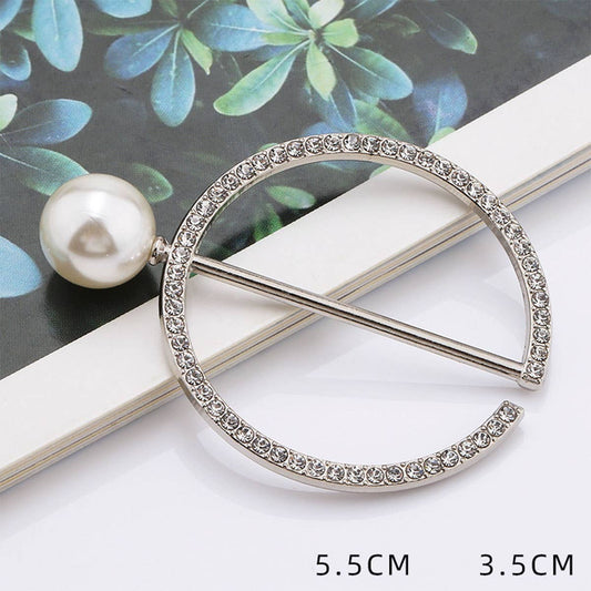 PEARL AND DIAMOND METAL HEM SCARF RING_CWMM2121