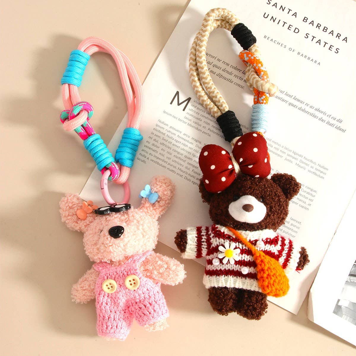 Dopamine Plush Sweater Doll Keychain Bag Charm