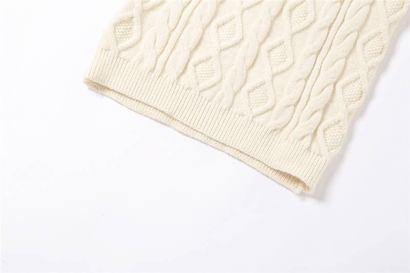 LONG-SLEEVED BACKPACK-BARE HIP KNIT DRESS