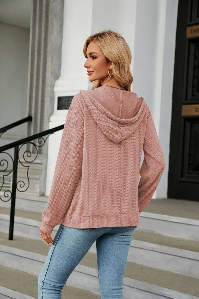 CWOHOL0931_LONG SLEEVE HOODED ZIPPER POCKET SWEATSHIRT COATS