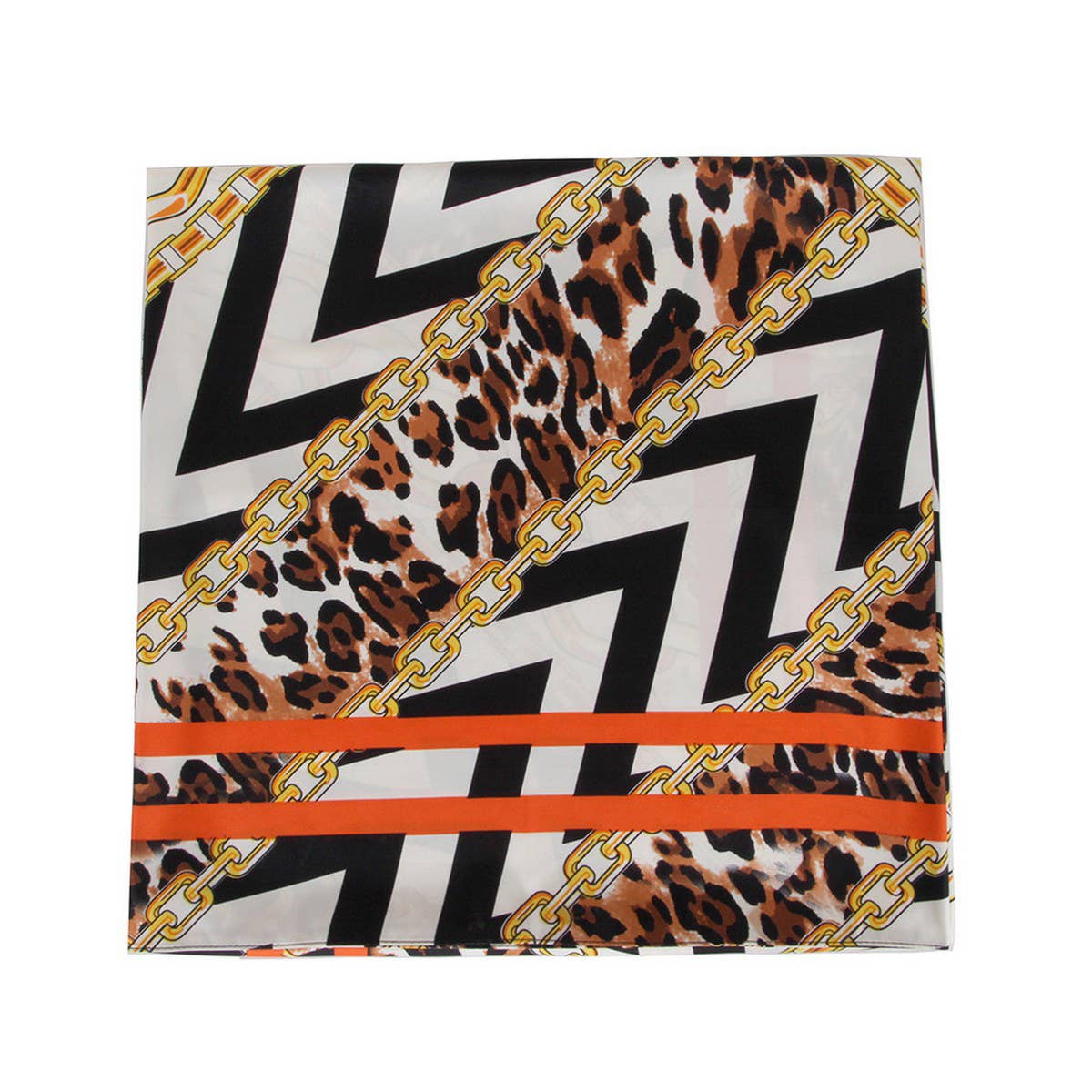 Leopard Chain Twill Square Scarf ? Spring Wrap