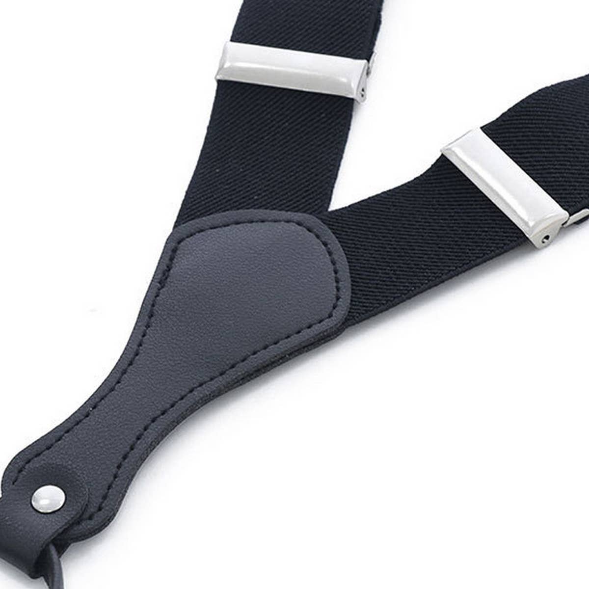 3.5CM BLACK SOLID COLOR SUSPENDER CLIP_CWMM1102