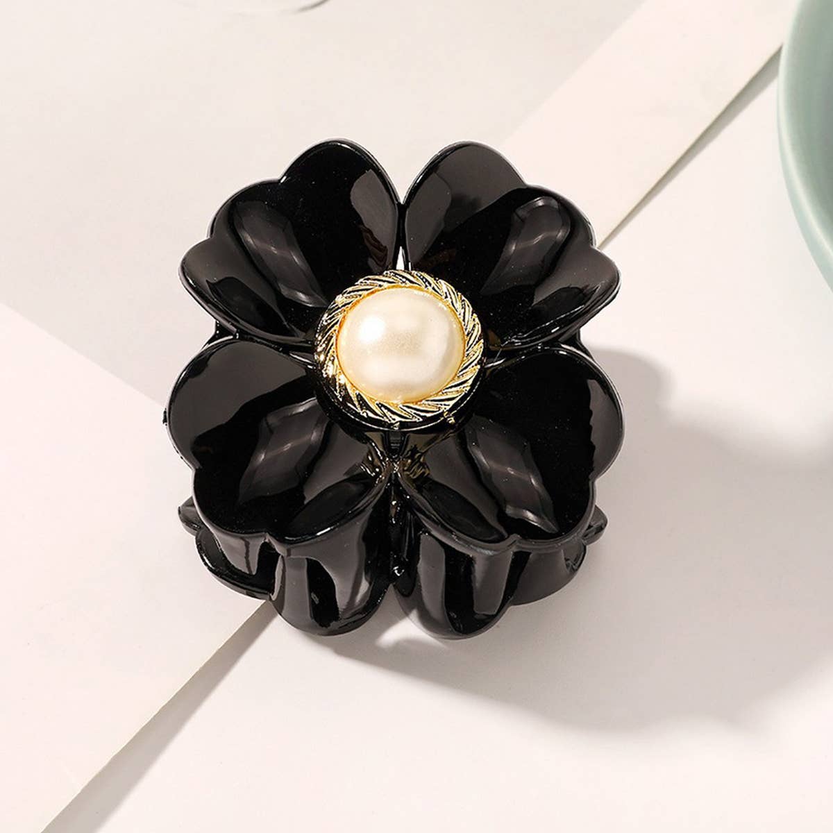 Large Pearl Flower Hair Claw - Elegant Updo Clip_CWAHA0408