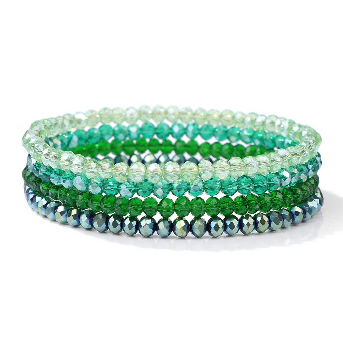 CWAJE4230_ARTIFICIAL CRYSTAL ELASTIC BRACELET SET OF FOUR