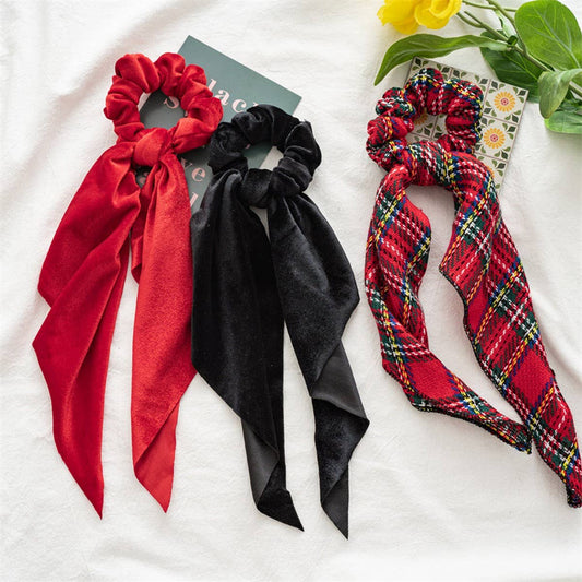 CHRISTMAS SERIES RIBBON HAIR SCRUNCHIES
