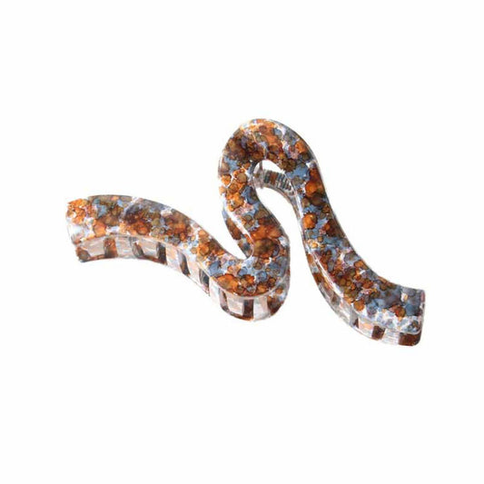 Wavy design inkjet PC large clipper hair clip