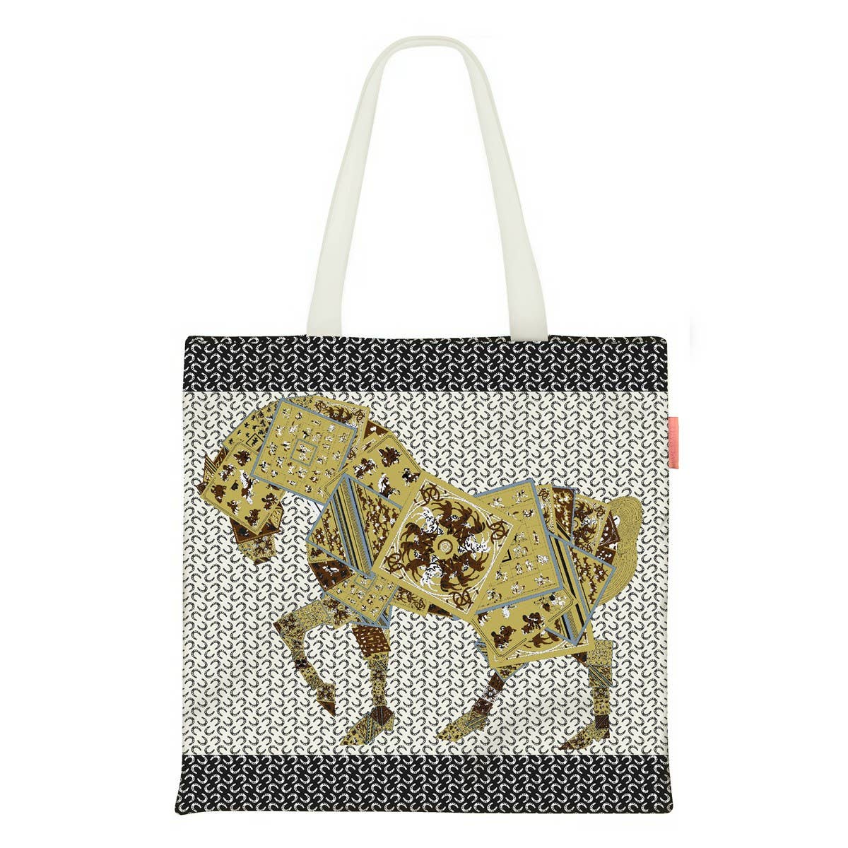 Large Canvas Tote with Horse & Poker Design_CWAB5134