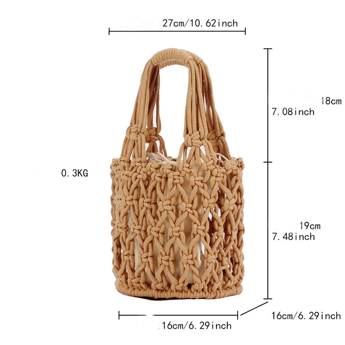 PORTABLE CASUAL HOLLOW COTTON WOVEN BAG_CWAB2116