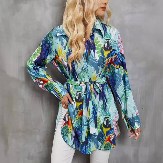FASHION CASUAL PRINTED SHIRT LONG SLEEVE TOP