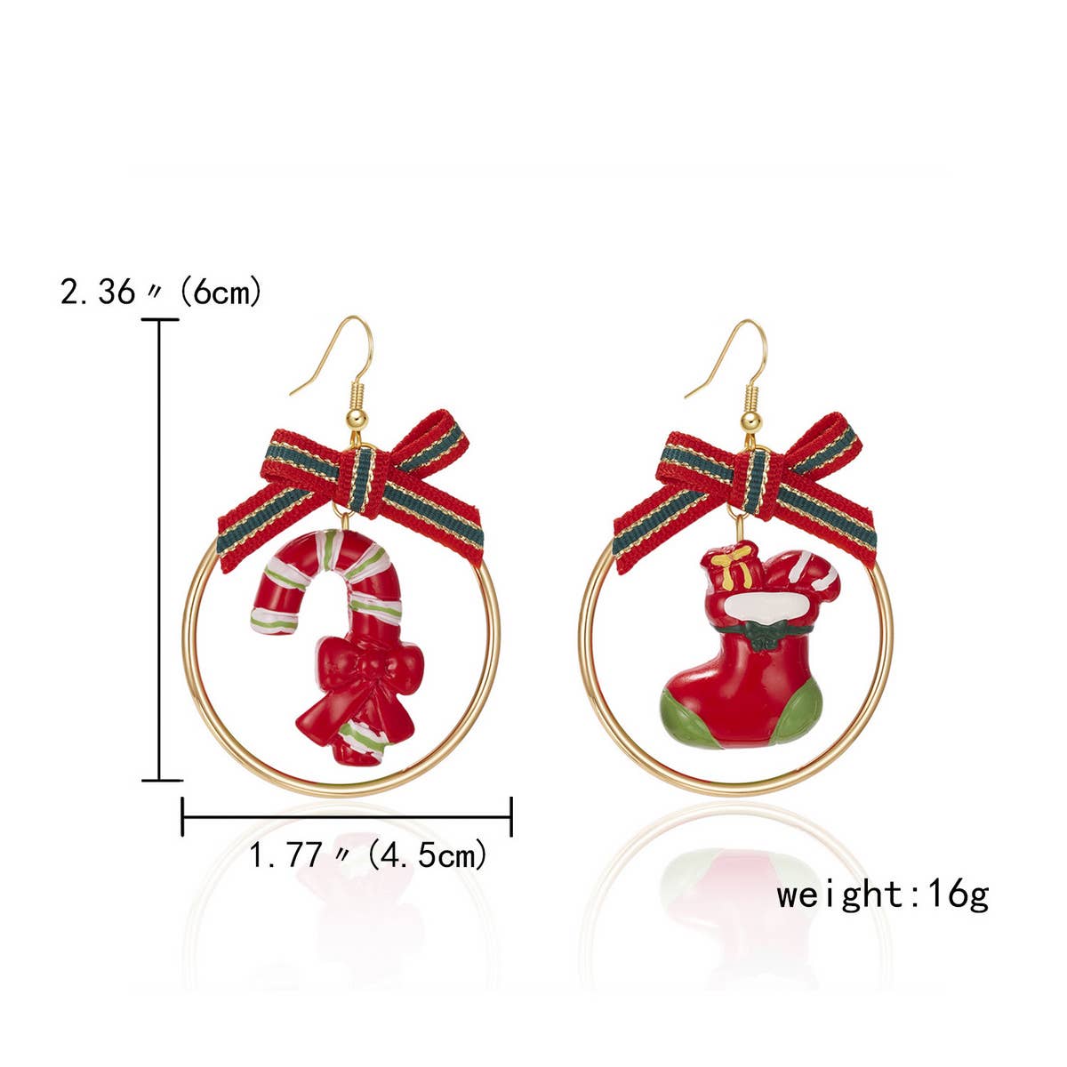 CHRISTMAS STAR BEAR GIFT IRREGULAR EARRINGS