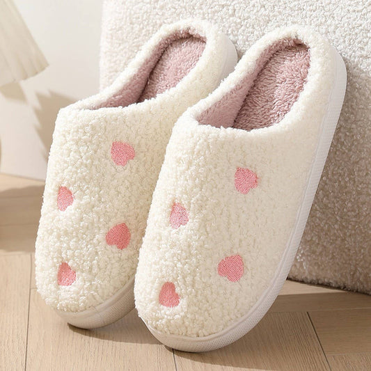 CUTE CARTOON LITTLE HEART WINTER COTTON SLIPPERS