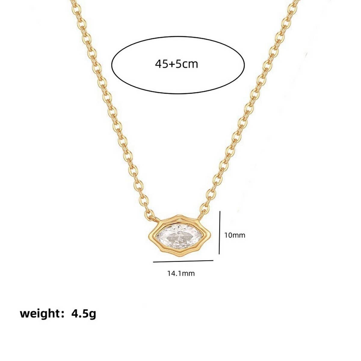 Zirconia Oval Round Pendant Necklace_CWMM5291