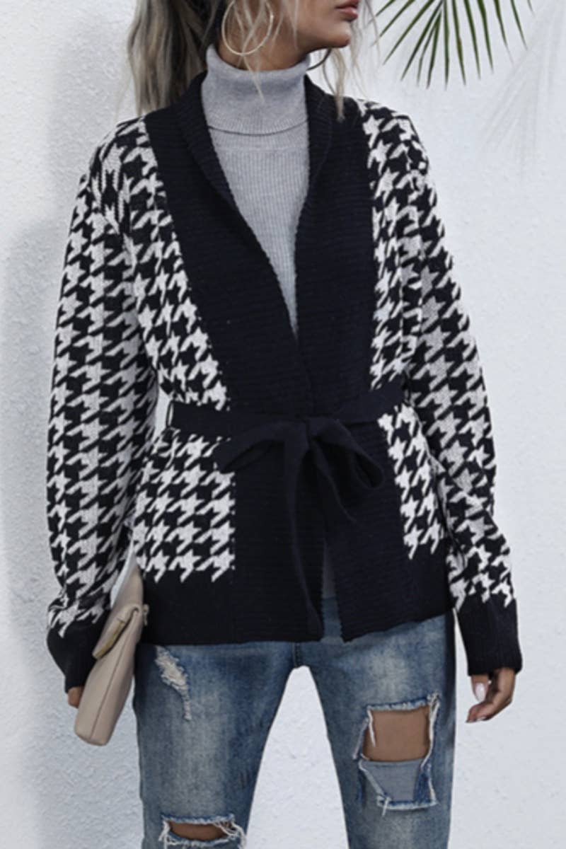 CWOCAL1973_WINTER VINTAGE PLAID V-NECK SWEATER CARDIGAN