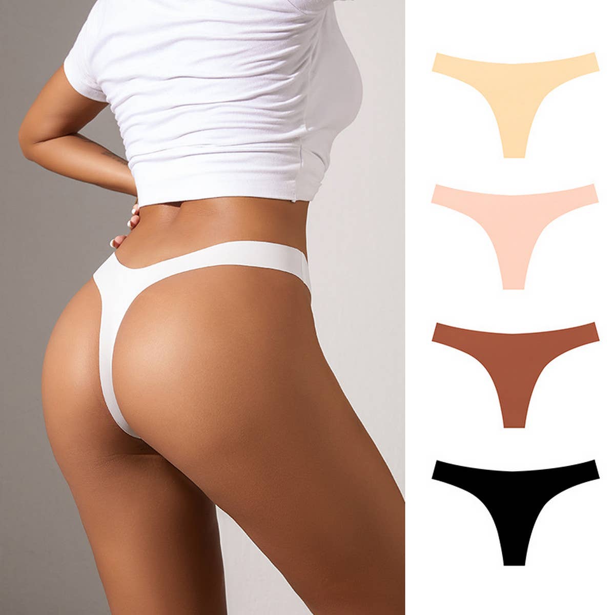SOLID COLOR ICE SILK T-LINE UNDERWEAR_CWMU0279