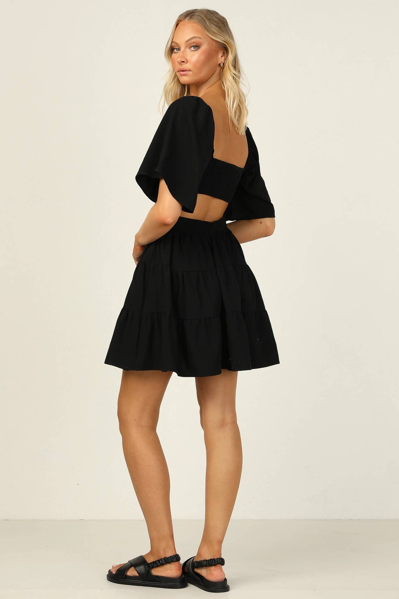 ELASTIC WAIST FRESH SWEET SHORT DRESS