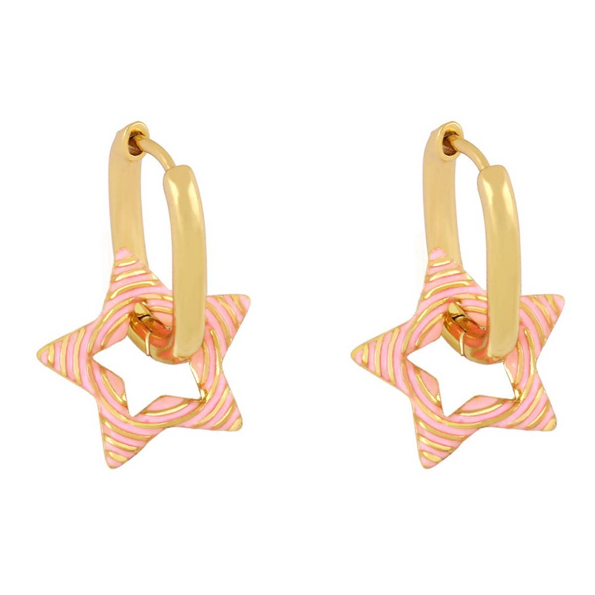 COLORFUL OIL DROP STAR SHAPED EARRINGS