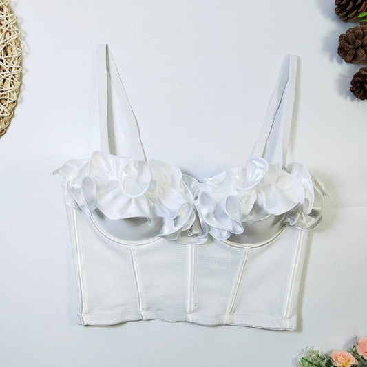 TEMPERAMENT ELASTIC MESH DESIGN HERRINGBONE BRA